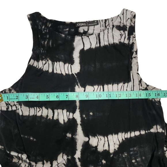 Gypsy 05‎ Black & Gray Tie Dye Split Back Jumpsuit Size Medium - Picture 10 of 12
